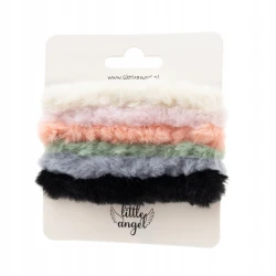 Gumki Scrunchie frotki puchate miękkie kolorowe 6 sztuk