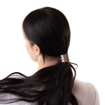 Gumka do włosów ozdoba Hair Cuff srebrna potrójna