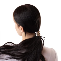 Gumka do włosów ozdoba Hair Cuff srebrna potrójna