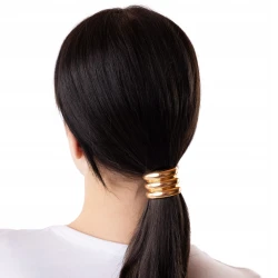 Gumka do włosów ozdoba Hair Cuff złota potrójna