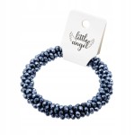 Bransoletka gumka na włosy z koralików granatowa