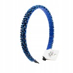 Opaska ozdobna do włosów Błyszcząca z Koralików Niebieska