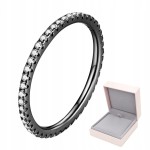 Fraise pierścionek srebrny 925 kolor CZARNY z cyrkoniami obrączka rozm 12