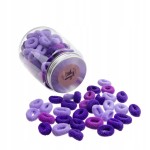 Frotki gumki do włosów Fioletowe w plastikowym słoiczku MIX 100 sztuk