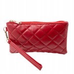 Mini Kopertówka Torebka Kosmetyczka do ręki pikowana Czerwona