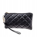 Mini Kopertówka Torebka Kosmetyczka do ręki pikowana Czarna