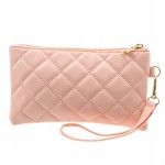 Mini Kopertówka Torebka Kosmetyczka do ręki pikowana Różowa