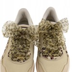 Sznurówki w panterkę ozdobne tiulowe 120 cm Złote