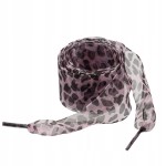 Sznurówki w panterkę ozdobne tiulowe 80 cm Różowe