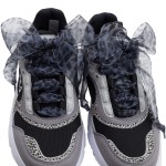 Sznurówki w panterkę ozdobne tiulowe 120 cm Szaroniebieskie