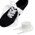 Sznurówki koronkowe do butów stylowe romantyczne Białe 100 cm