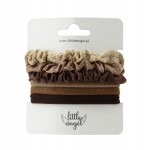 Zestaw 6 gumek do włosów scrunchie brązowe beżowe Little Angel