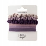 Zestaw 6 gumek do włosów scrunchie fioletowe pastelowe Little Angel