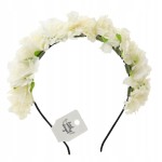 Opaska do włosów Wianek Kwiaty Ślub Panieński BOHO Biały Little Angel