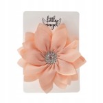 Broszka kwiat z cyrkonią Łososiowa Little Angel elegancka przypinka ozdoba