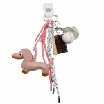 Brelok do kluczy Jamnik Różowy zawieszka torebki ze sportowymi detalami