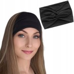 Klasyczna szeroka opaska turban elastyczna i stylowa Czarna