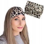 Opaska do włosów szeroka elastyczna turban na głowę Jasna Panterka