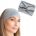 Szeroka opaska do włosów turban elastyczna i stylowa Szara