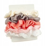 Zestaw 5 gumek do włosów scrunchie satynowe delikatne pastelowe
