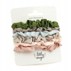 Zestaw 6 gumek do włosów scrunchie kolorowe satynowe delikatne