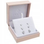 Fraise Srebrne 925 SERDUSZKA z cyrkoniami kolczyki sztyfty 3 PARY