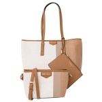 Zestaw 3w1 Torebek Damskich Emily Loran Beżowo-Brązowy Elegancki Komplet