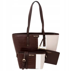 Zestaw 3 toreb EmilyLoran shopper listonoszka kosmetyczka elegancki komplet