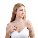 Naszyjnik damski srebrny łańcuszek z perełkami podwójny elegancki choker