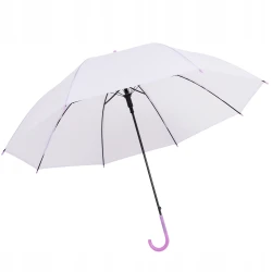 Pastelowy parasol przeciwdeszczowy długi elegancki lawendowy fioletowy