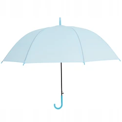Pastelowy parasol przeciwdeszczowy długi elegancki błękitny
