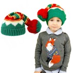 Czapka zimowa dla dziecka długa pompon świąteczna