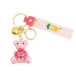 Brelok miś z serduszkiem zawieszka do kluczy torebki Różowy