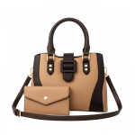 Torebka damska z portfelem cappuccino elegancka klasyczna na ramię do ręki