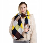 Kolorowy szalik damski nowoczesny geometryczny wzór duży 90x180 cm