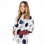 Szalik damski ze złotymi akcentami połyskujący lekki duży 90x180 cm