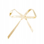 Pozłacana broszka duża kokarda złoty połysk stylowa przypinka