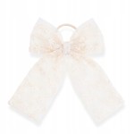 Gumka do włosów biała koronkowa kokarda romantyczna ozdoba - ślub komunia