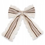 Gumka do włosów z kokardą koronka beżowa - styl boho | Little Angel