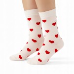 Skarpetki Damskie w Czerwone Serca - Little Angel - Prezent Colorful Socks