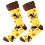 Skarpetki Pszczoły Bawełna 80% Kolorowe Miodowe Colorful Socks