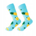 Kolorowe Skarpetki w Ananasy Bawełna 80% Colorful Socks