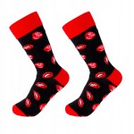 Skarpetki damskie usta czerwone czarne Funny Socks bawełniane Little Angel