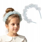 Opaska Wianek Kwiatowy Błękitny Pastelowa Opaska z Kwiatami dla Dziewczynki