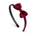 Opaska do włosów z kokardą Bordo Elegancka dziewczęca stylowa ozdoba