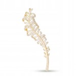 Broszka Pióro Glamour z Cyrkoniami Złota Damska Prezent Elegancka