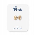 Broszka Kokardka Cyrkonie Złota Mała Elegancka Damska do Sukienki