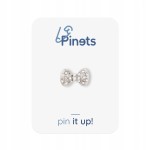 Broszka Kokardka Cyrkonie Srebrna Mała Elegancka Damska do Sukienki