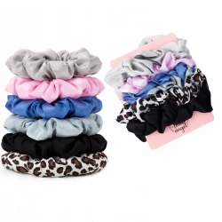 SCRUNCHIES Satynowe gumki do włosów 12 sztuk DWA ROZMIARY hit KOLOROWE