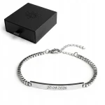 Męska bransoletka z własnym grawerem stal nierdzewna prezent dla niego